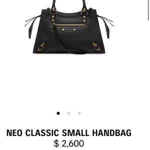 Balenciaga NEO classic small handbag black gold leather